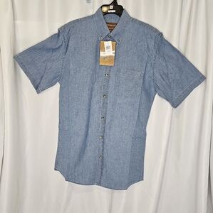 Williston Forge Blue Casual Button Down Shirt